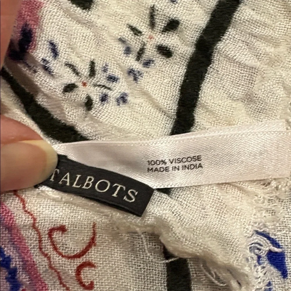 Talbots scarf. Viscose. 24” x 64”.  Paisley